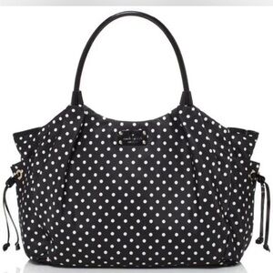 Kate Spade Nylon Baby diaper bag black and white polka dot